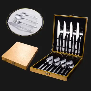 

16 Pcs Tableware Set High quality Four-person Stainless Steel Full Equipment Steak Knife and Fork Set
