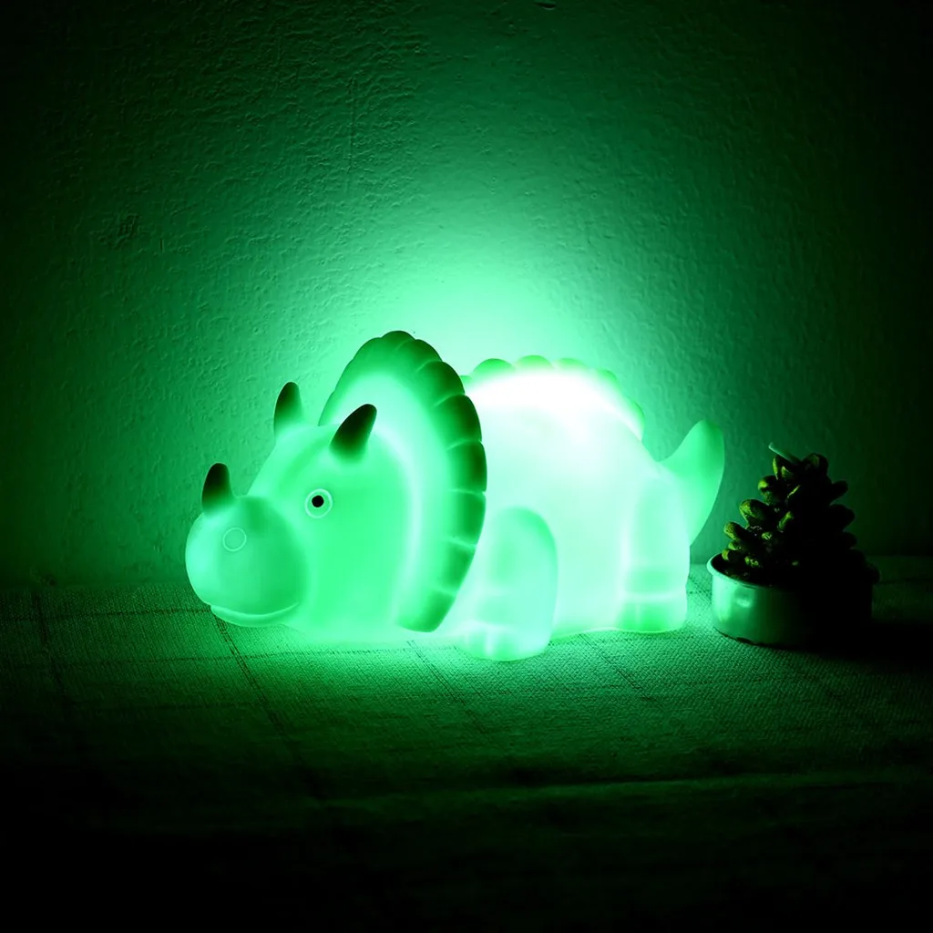 Светодиодный светильник с изображением динозавра из мультфильма; светильник с милыми животными; ночник с маленьким динозавром; креативный домашний декор