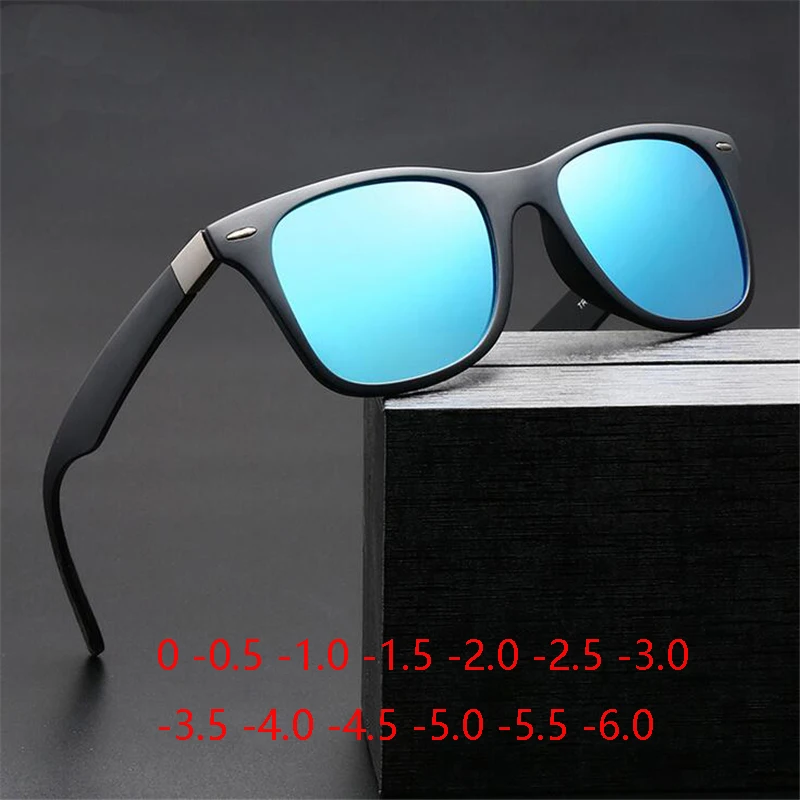 Sport Prescription Lenses Square Myopia Sunglasses Men Polarized TR90 Finished Driving Nearsighted Eyeglasses 0 -0.5 -0.75 To -6 5