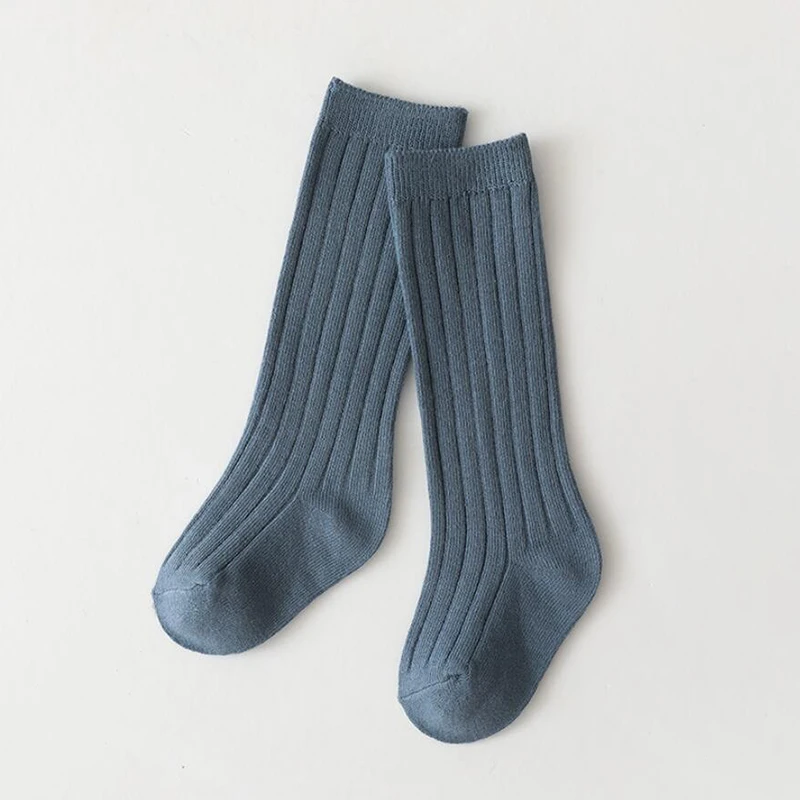 Spaanse kinderen streep jongens en meisjes katoenen sok ademend kniehoge baby lange schooluniform sokken 0-7 jaar_voghion.com