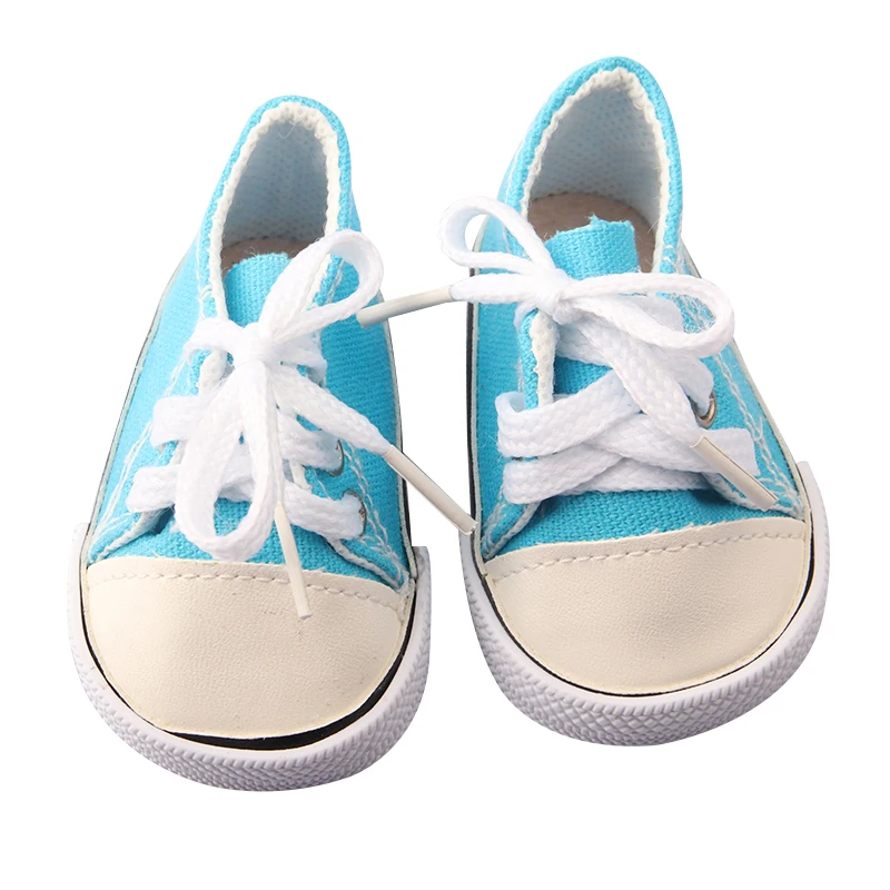 Canvas Cloth 7cm Shoes For 18 Inch American And 43cm New Born Baby Doll Shoes Clothes Accessories For Our generation Girl Dolls