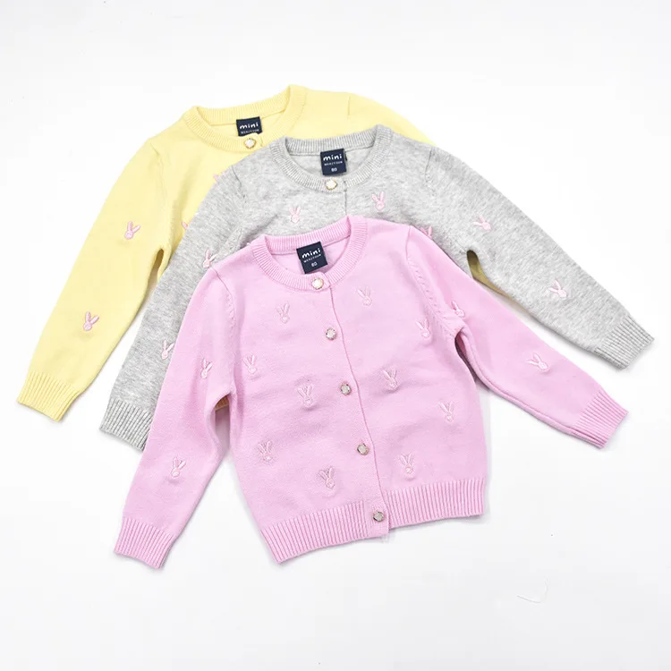 

Spring Autumn Winter Infant Small CHILDREN'S Baby Clothes Crew Neck Sweater Cardigan GIRL'S Childrenswear Children Rabbit Sweate