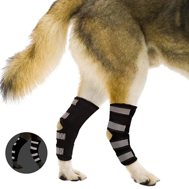 2Pcs/lot Pet Knee Pads Dog Support Brace for Leg Hock Joint Wrap Breathable Injury Recover Legs Protector | Дом и сад