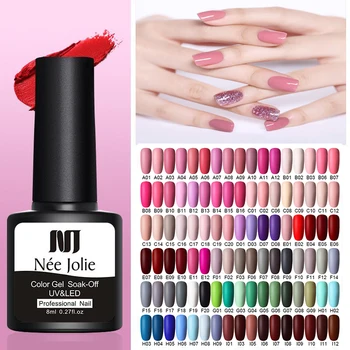 

NEE JOLIE Gel Polish 60 Colors 8ml Soak Off LED UV Gel Nail Polish Nail Art Gel Nail Art Varnish Hybrid Nail Gel Polish