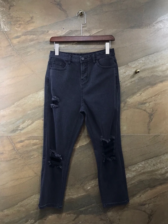 The new autumn and winter women's street personality hole jeans 1207