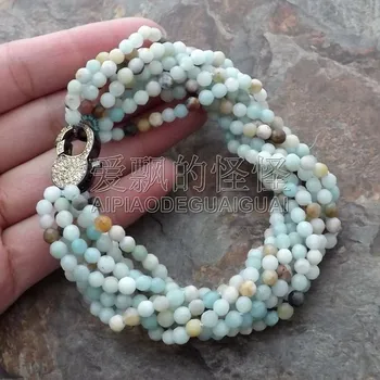 

B122212 8'' 9 Strands Round Faceted Amazonite Bracelet