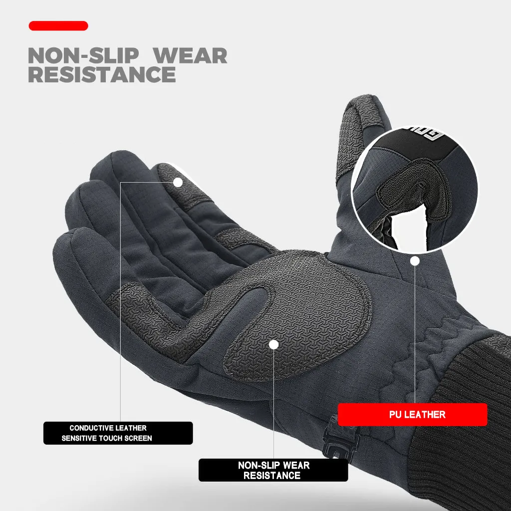 Спорт на открытом воздухе Windstopper водонепроницаемые перчатки черные перчатки для верховой езды мотоциклетные перчатки сенсорный экран черный полный палец мужские# p35