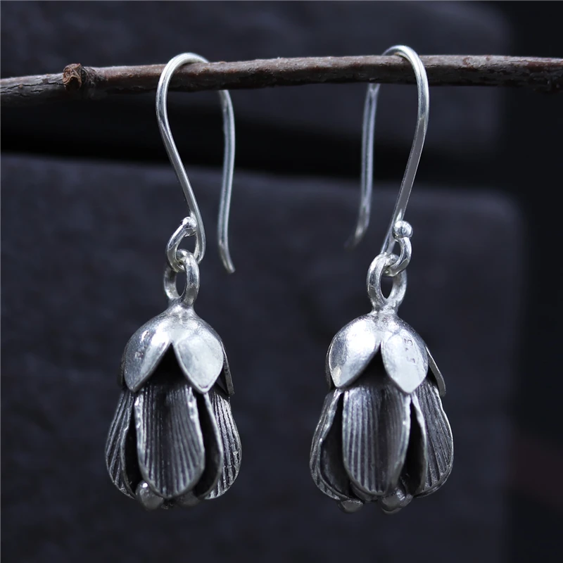 Серьги из серебра S925 пробы для женщин и девушек, висячие серьги 11x22 мм