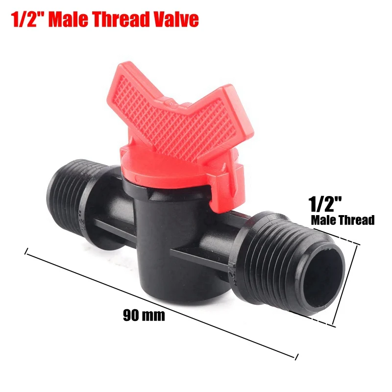 

20pcs 1/2" Thread Mini Ball Valve Hi-Quality Garden Water Connectors Drip Irrigation Pipe Valve Hose Switch Water Controllers
