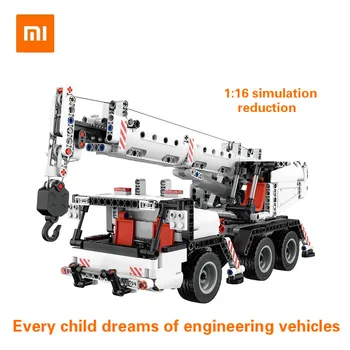 

Xiaomi Mi Mitu Building Blocks Engineering Crane 360 Degree Rotating Console Lifting Telescopic Boom Kids DIY Car Toys bricks
