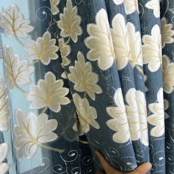 

Customized Modern for Living Room Bedroom Bay Window Villa Curtains Tulle Chenille Lightning Laser Embroidered Curtains