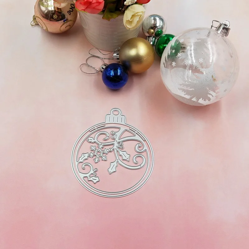 Рождественский шар, металлическая режущая форма, сделай сам, скрапбук, товары для декоративного рукоделия, тисненая бумажная карточка, производство