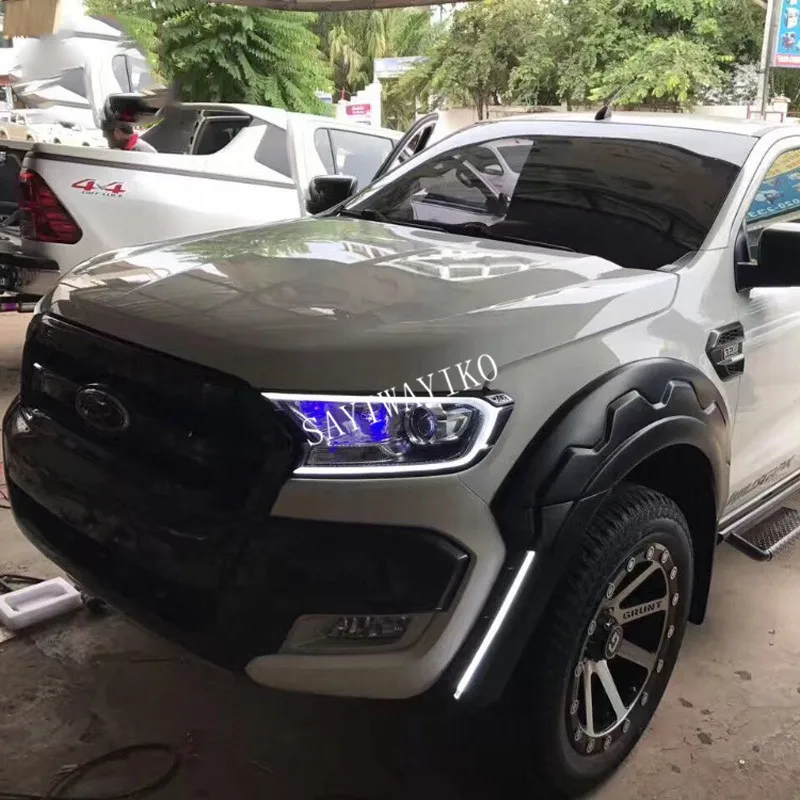 2 шт. светодиодный светильник дневного света для Ford Ranger T7 T8- водонепроницаемый 12 В светодиодный DRL лампа автомобильный головной светильник для украшения бровей