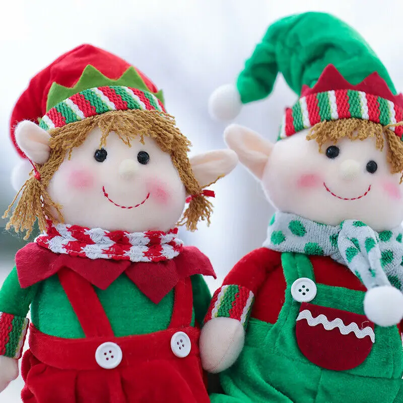 Новогоднее Рождественское украшение для дома, большие плюшевые куклы эльфа, елочные украшения, детские праздничные подарки, подвеска 48X16 см