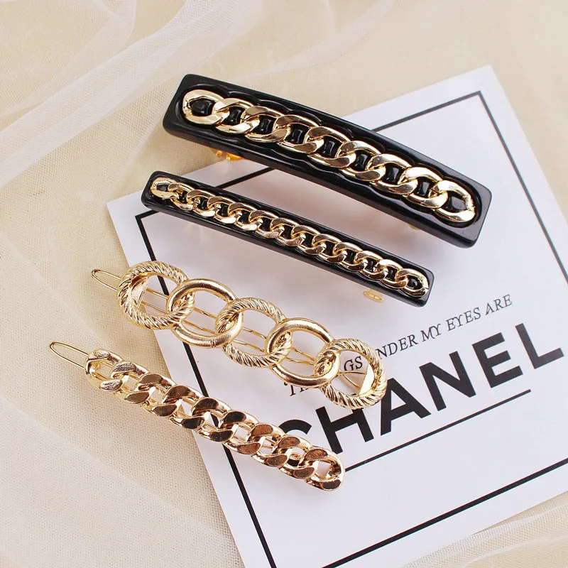 Korean Metal Barrette Women  Metal Geometric Hair Clip