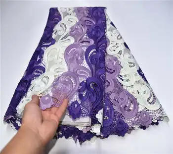 

High Quality African Guipure Cord Lace Fabric With Stones 2020 Hot Sale African Embroidered Net Lace Fabric For Wedding PSA952-1
