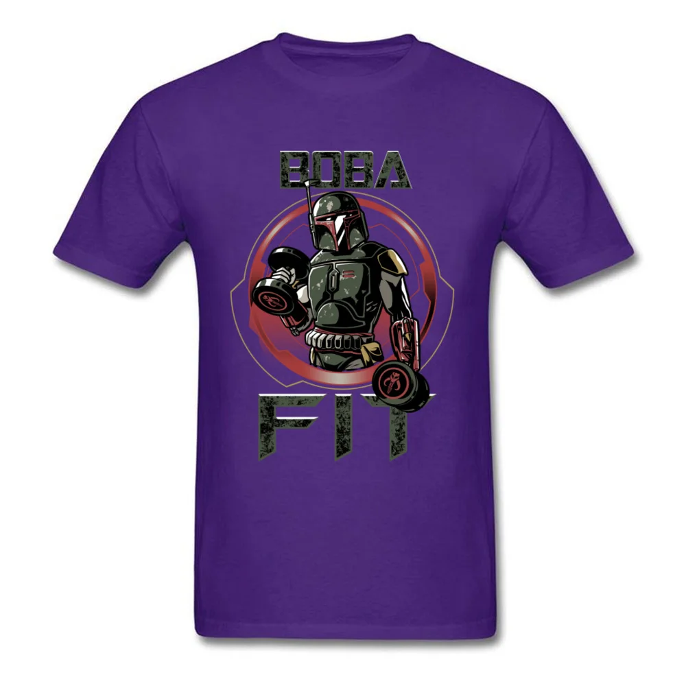 Boba Fit футболка для мужчин забавные Звездные войны тренировки Футболка фирменная Новинка 80s Топы И Футболки с принтом мужская хлопковая одежда ретро Boba Fett рубашка - Цвет: Purple