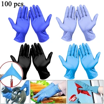 

100PCS Disposable Gloves Latex Dishwashing/Kitchen/Work/Rubber/Garden Gloves Universal For Left and Right Hand 5 Color