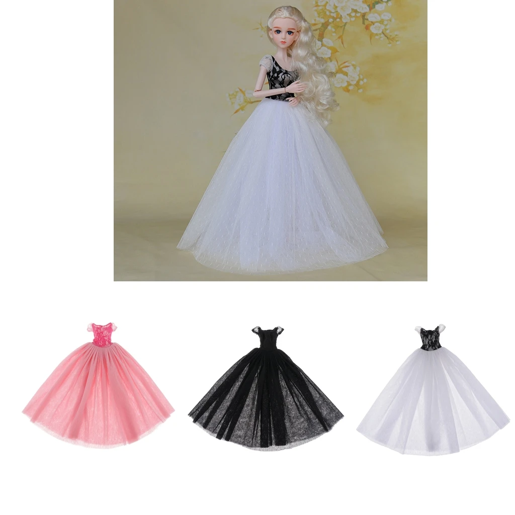 Fashion Princess Wedding Dress Gauzy Skirt for 1/4 BJD Doll Party Accessories Clothes for Girl Doll 