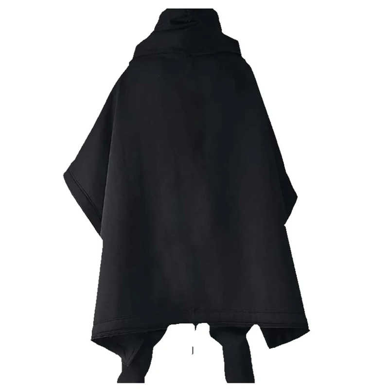 긴 박쥐 망토 후드, 가을 및 겨울 모직 코트, 남성 개성 재킷, 모직 숄, 남성 패션 상의