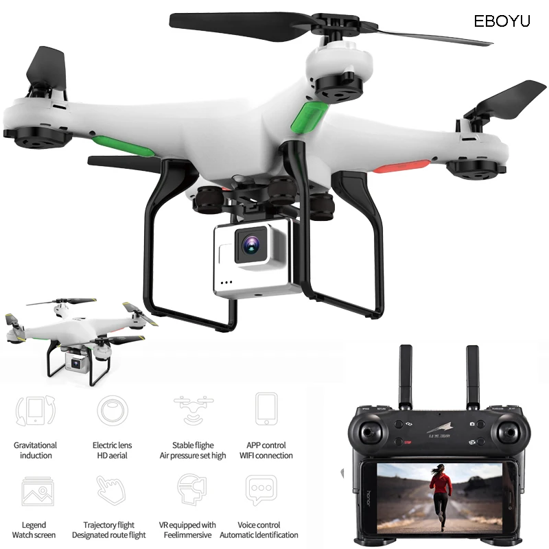 EBOYU L500 2.4Ghz RC Quadcopter 720P HD Camera Wifi FPV RC Drone 6-Axis Gyro One Key Return/Off/Land Altitude Hold Headless RTF
