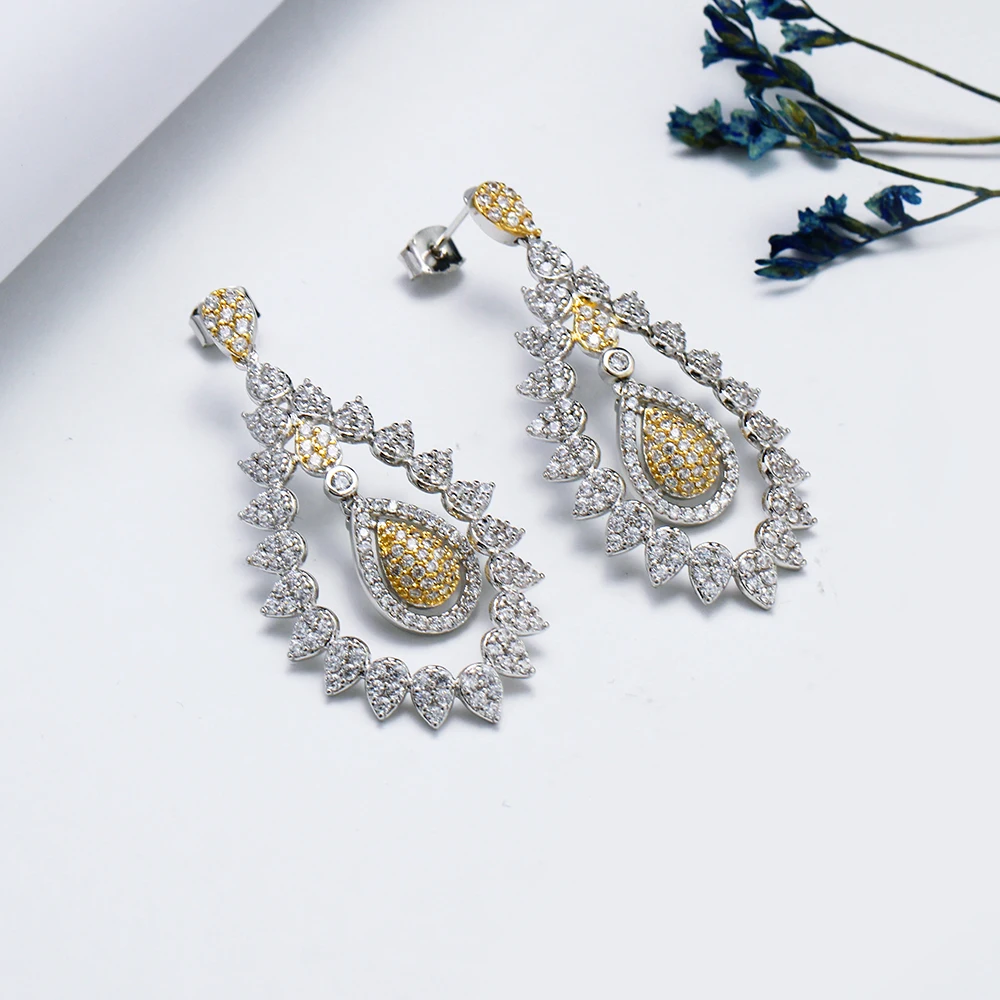 Long flower drop earrings (3)