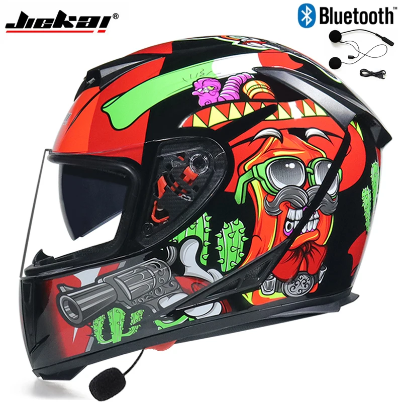 Bluetooth мотоциклетный шлем capacete cascos полное лицо гоночные шлемы двойной козырек гоночный шлем для мотокросса модульный мотоциклетный шлем - Цвет: a6