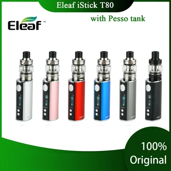 

Original Eleaf iStick T80 VW Kit w/ 3000mAh Battery & 5ml Pesso Tank 80W Max Output & EF-M 0.6ohm/ EF 0.3ohm Head Ecig Vape Kit