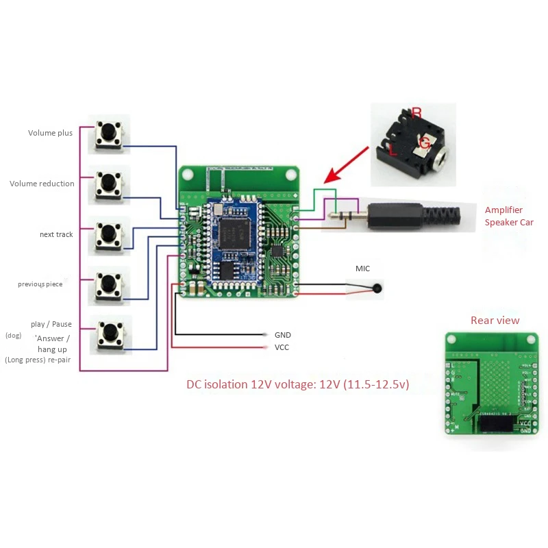 DC12V CSRA64215 APTXLL без потерь музыка Hifi Bluetooth 4,2 приемник доска Аудио Автомобильный Bluetooth приемник