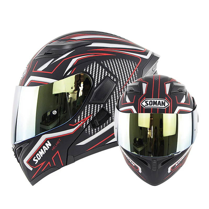 Мотоциклетный шлем с радужным козырьком углеродное волокно профессиональный