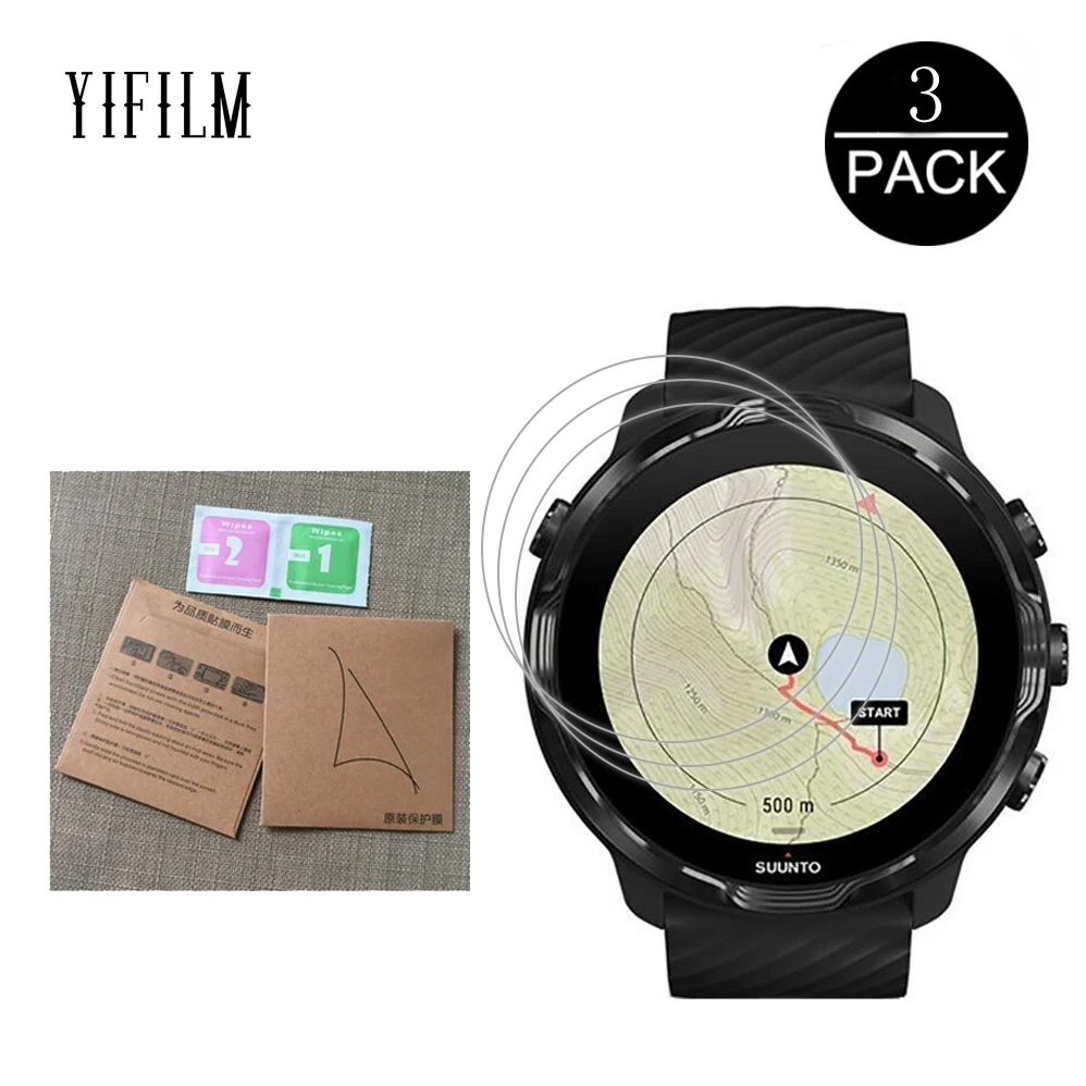 3 uds HD claro Nano Anti-shock mascotas película protectora para SUUNTO 7 SUUNTO7 Pantalla de reloj inteligente Protector Anti-arañazos película impermeable