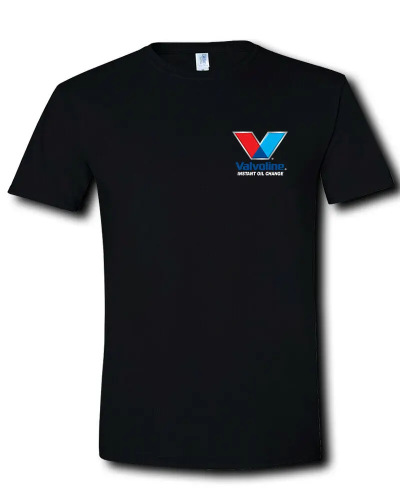 Высококачественная Черная футболка с мотором Valvoline для мгновенного смены