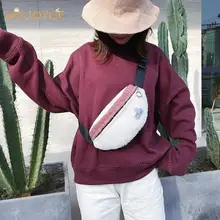 Модная плюшевая поясная сумка, Женская нагрудная сумка на молнии, сумка через плечо, женская сумка для путешествий, сумка для телефона, повседневная сумка