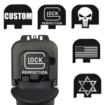 

Aluminum Rear Cover Slide Back Plate Pistol Gun Laser Engraved Magwell Backplate for Glock 43 43X 48 9mm Magazine Accessories
