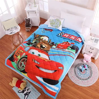 

Lightning McQueen Bedding Quilt Twin Size Duvets for Kids Single Coverlets Cotton Bed Boys 150*200 cm Thin Quilt 3D Car Printing