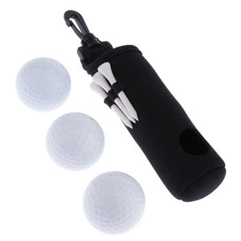 

Neoprene Golf Ball Holder With Strong Swivel Snap Clip, Comes with 3 Practice Golf Balls and 3 Golf Tees