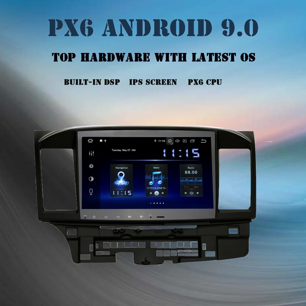 Excellent 10.2" IPS Android 9.0 multimedia player for Mitsubishi Lancer X EVO 10 headunit Radio Stereo GPS navigation built-in DSP HDMI 0