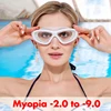 -2 To -9 Myopia Swim Goggles Men Women Large Frame HD Transparent Anti-fog Swimming Glasses With Earplug Optical Swim Eyewear 1