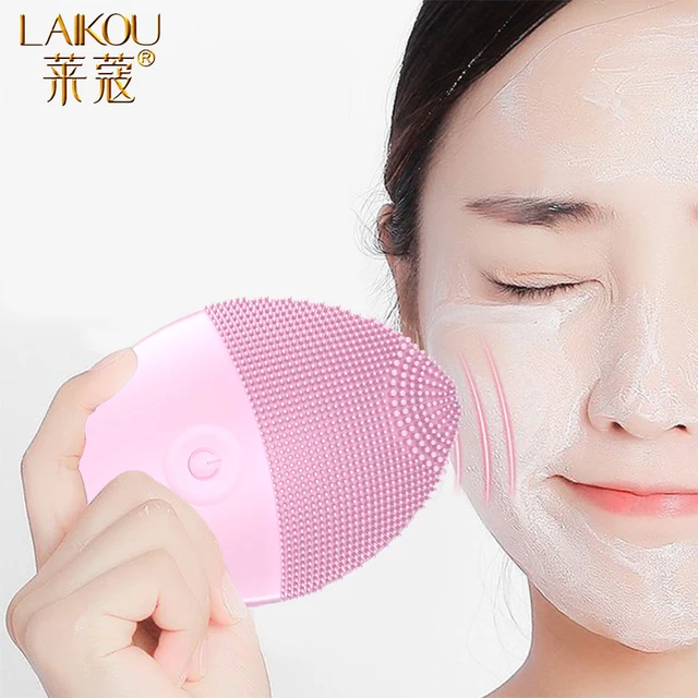 LAIKOU Electric Facial Cleanser Silicone Face Cleansing Brush Electric Face Cleanser Cleansing Skin Deep Washing Massage Brush 1