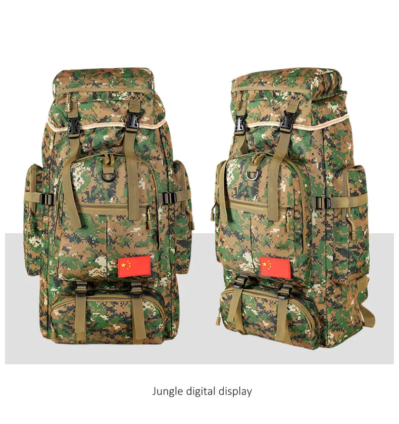 Men's 75L Sports Military Backpack Outdoor Waterproof Tourist Tactical Hiking Bag Camouflage Large Capacity Army Travel Rucksack