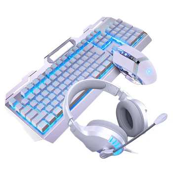

LED Backlight Portable USB Wired Office Work Mechanical Universal Desktop Gaming Keyboard Mouse Set Luminous Computer Game PC