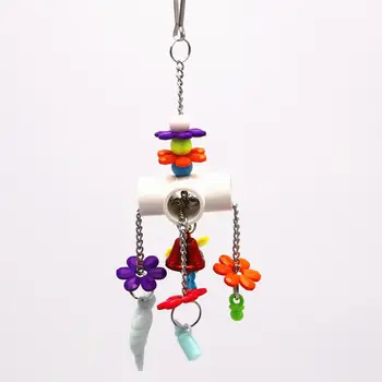 

Pet Chewing Biting Blocks Toys String Stainless Steel Acrylic Pendant for Bird Parrot
