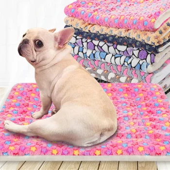 

Warm Pets Blanket Winter Thicken Blanket Dog Double-side Cushion Pet Flannel Pad (Star, Pink, Size S)