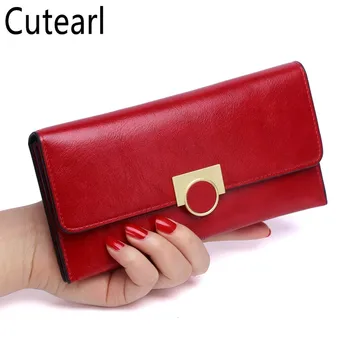 

Portable women's Long Wallet Multifunctional Folding Solid Color Clutch Simple Metal Buckle No Zipper Ladies Phone Coin Purse