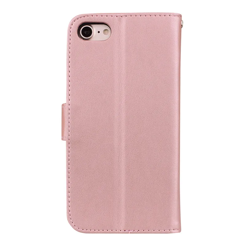 Кожаный чехол-кошелек для iPhone Xs Max XR 8 7 Plus X 6s 6 Plus 5s SE 5 Book, откидной Чехол, мягкий чехол, 3D тисненый розовый цветок