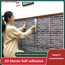 10Pcs/Bag 3D Wall Sticker Brick Pattern Wallpaper For Living Room Bedroom Tv Wall 30x30cm Waterproof Self-adhesive Wall Sticker