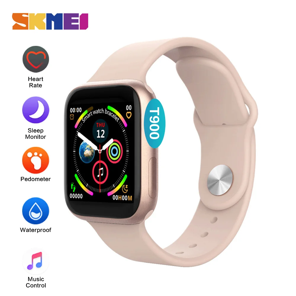 

SKMEI T900 1.54 inch IPS Full Touch Screen Fitness Tracker Bracelet Heart Rate Monitor Smart Watch Smartwatch For iPhone Xiaomi