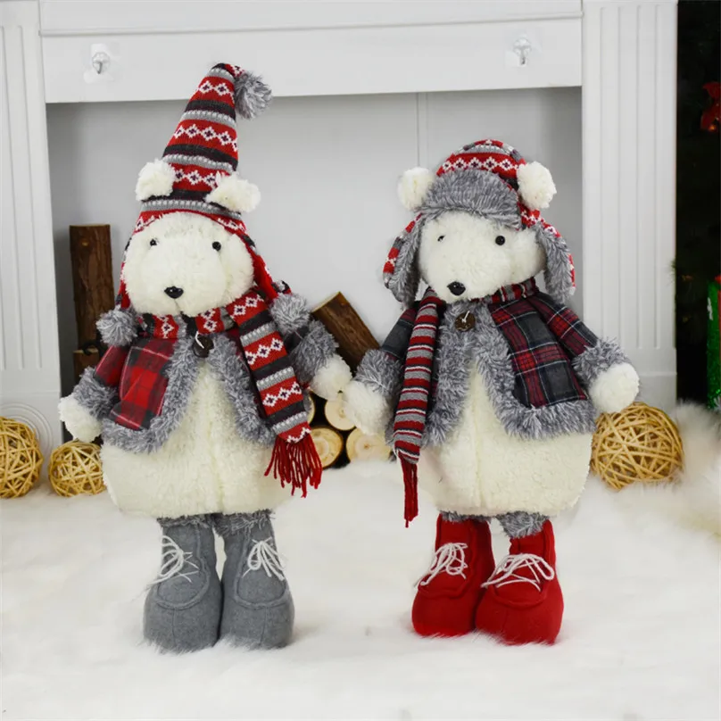 

Chritsmas Party Decoration Standing Dolls Bear Dolls Christmas Decoration for Home Xmas Tree Ornament Happy New Year Navidad