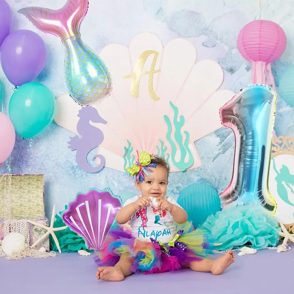 Комплект с хвостом русалки воздушный шар маленькая Русалочка декор для дня