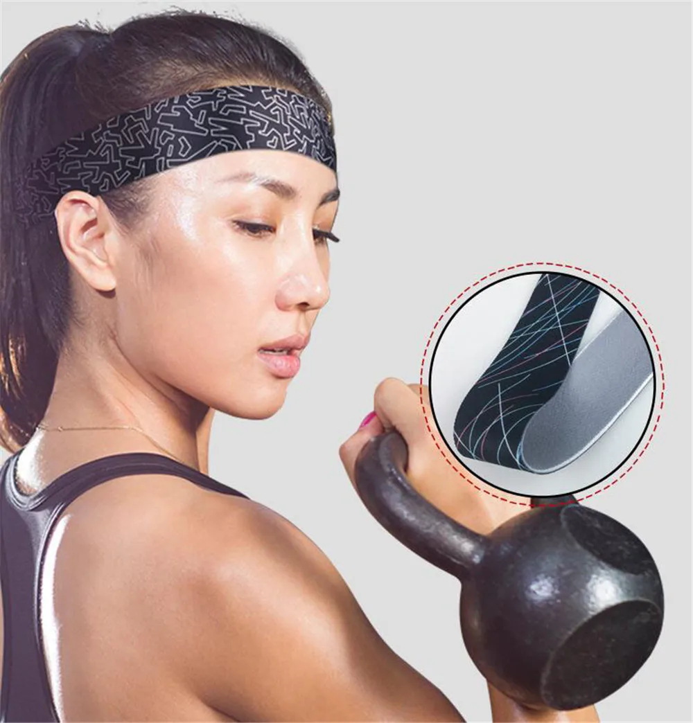 Лайкра абсорбент Велоспорт Йога Спорт повязка от пота мужчины Sweatband для мужчин и женщин головные повязки для йоги Налобные повязки безопасности спорта